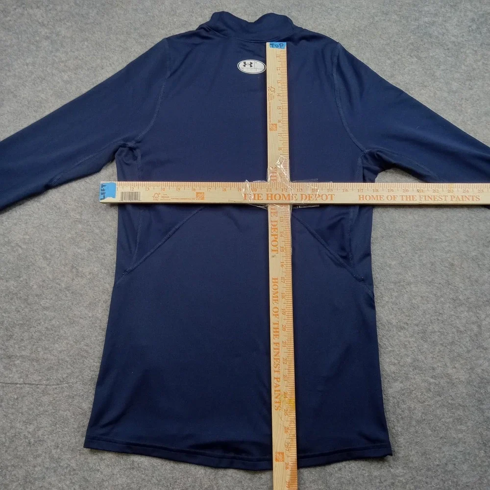 Under Armour Shirt Mens Small Navy ColdGear Fitted Mock Neck Long Sleeve Thermal